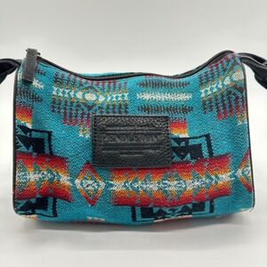 Pendleton Southwestern Aztec Jacquard Turquoise Geometric Crossbody Bag Purse